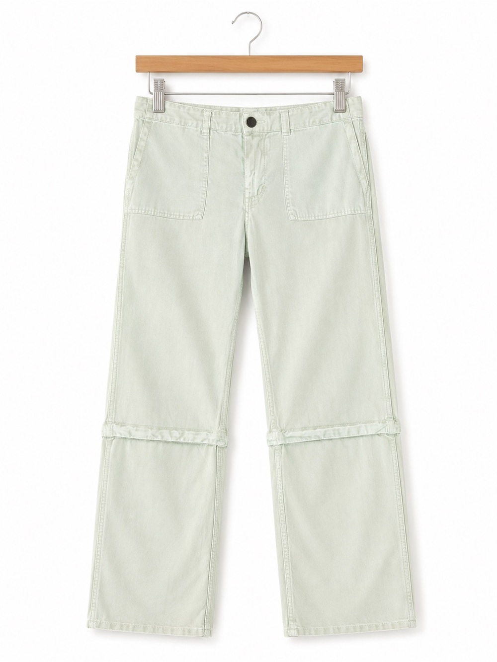 Zara Sage Green Wide Leg Crop Utility Pants XS